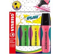 STABILO BOSS SPLASH - Evidenziatore - Astuccio da 4 - Arancione, Verde, Giallo, Rosa