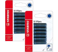 Stabilo - Cartuccia inchiostro cancellabile, colore: Blu 24 cartucce/blu.