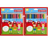 STABILO color - Matita colorata - Astuccio da 24 (20 base + 4 fluo) - Colori assortiti (Confezione da 2)