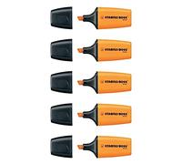 STABILO Confezione da 5 evidenziatori BOSS MINI Pte smussata, colore: Arancione