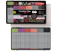 Stabilo Creative Tips - Set di punte multiple - ARTY - Scatola in Metallo da 30 - PASTEL - 6 colori assortiti