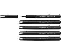 Stabilo dr!ver - Fineliner Premium - Tratto Fine (0,4 mm) - Confezione da 5 - Nero