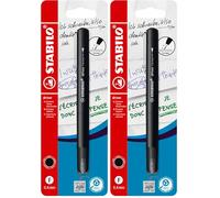 STABILO dr!ver - Fineliner Premium - Tratto Fine (0,4 mm) - Pack da 1 - Nero (Confezione da 2)
