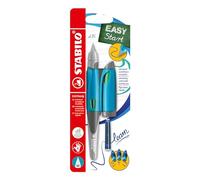 STABILO EASYbirdy - Penna Stilografica Ergonomica - Azzurro/Verde - per Destrimani - Punta Standard - Cartuccia Blu inclusa