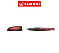Stabilo EASYbuddy - Penna Stilografica Ergonomica per Bambini - Nero/Rosso - Punta Standard - Cartuccia Blu inclusa