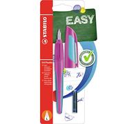 Stabilo EASYbuddy - Penna Stilografica Ergonomica per Bambini - FRESH Edition - Rosa/Azzurro - Punta Mancini - Cartuccia Blu inclusa