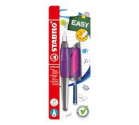 STABILO EASYbuddy - Penna Stilografica Ergonomica per Bambini - Lilla/Magenta - Punta Standard - Cartuccia Blu inclusa
