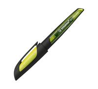 STABILO EASYbuddy - Penna Stilografica Ergonomica per Bambini - Nero/Lime - Punta Principiante - Cartuccia Blu inclusa