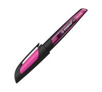 STABILO EASYbuddy - Penna Stilografica Ergonomica per Bambini - Nero/Magenta - Punta Principiante - Cartuccia Blu inclusa