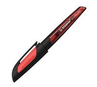 Stabilo EASYbuddy - Penna Stilografica Ergonomica per Bambini - Nero/Rosso - Punta Standard - Cartuccia Blu inclusa