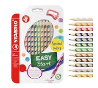 Stabilo EASYcolors - Matita colorata Ergonomica - per Destrimani - Astuccio da 12 + temperino - Colori assortiti (con Oro & Argento)
