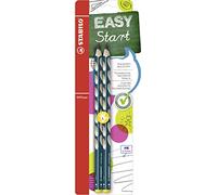 Stabilo EASYgraph - Matita Ergonomica triangolare - per Mancini - Petrolio - Pack da 2 - Gradazione HB