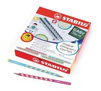 Stabilo EASYgraph S - Matita Ergonomica triangolare Sottile - Class Pack da 48 (8 per Mancini, 40 per Destrimani) - 5 colori - Gradazione HB