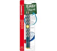 STABILO EASYgraph S - Matita Ergonomica triangolare Sottile - per Mancini - Petrolio - Pack da 2 - Gradazione HB