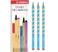 STABILO EASYgraph S - Matite in grafite, blu, confezione da 3