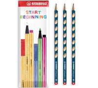 STABILO EASYgraph S - Matite in grafite, colore petrolio, confezione da 3 pezzi