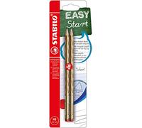 STABILO EASYgraph S Metallic - Matita Ergonomica triangolare Sottile - per Destrimani in Oro - Pack da 2 - Gradazione HB