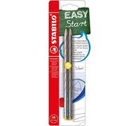 STABILO EASYgraph S Metallic - Matita Ergonomica triangolare Sottile - per Mancini - Argento - Pack da 2 - Gradazione HB