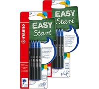 STABILO Easyoriginal T10, cartucce medie con inchiostro blu cancellabile, Pack of 2