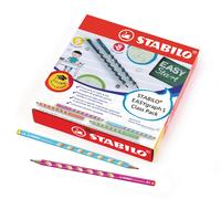 Stabilo EASYgraph S - Matita Ergonomica triangolare Sottile - Class Pack da 48 (8 per Mancini, 40 per Destrimani) - 5 colori - Gradazione HB