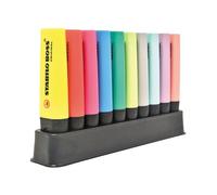 Stabilo BOSS ORIGINAL - Evidenziatore - Desk-Set - 10 Colori assortiti 5 Neon + 5 Pastel