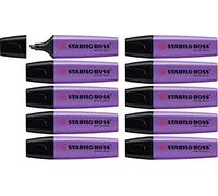 Evidenziatori Stabilo Boss Original - 788598 Evidenziatori colore viola con tratto 2-5 mm e punta da 2-5 mm a scalpello in confezione da 10 Pz.