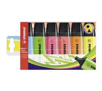Evidenziatore Boss Original - punta a scalpello - tratto 2 - 5 mm - colori assortiti - Stabilo - busta 6 pezzi