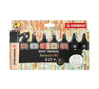 Evidenziatore Boss Original NatureColors, punta a scalpello, tratto 2, 5 mm, colori assortiti, Stabilo, astuccio 8 pezzi - 70/8-2-1