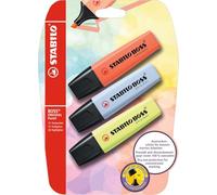 Stabilo BOSS ORIGINAL Pastel - Evidenziatore - Pack da 3 - Rosa Corallo/Azzurro Ghiaccio/Lime