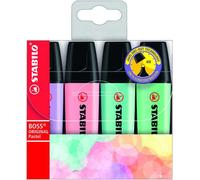 Evidenziatore Boss Original Pastel - punta a scalpello - tratto 2,0-5,0mm - astuccio 4 colori pastello : carta da zucche