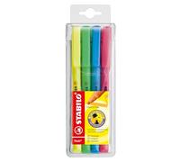 STABILO - Evidenziatore - flash | Astuccio da 4, Giallo/Verde/Blu/Rosa