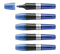 STABILO - Evidenziatore - LUMINATOR | lunga durata e doppio tratto (2 + 5 mm), Confezione da 5, Blu