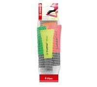 STABILO Neon evidenziatore 4 pz Punta smussata Verde, Arancione, Rosa, Giallo