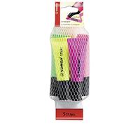 Stabilo NEON - Evidenziatore - Retina da 5 - Giallo/Verde/Arancio/Rosa/Magenta