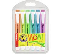 Stabilo Swing Cool Confezione da 6 Pennarelli Fluorescenti - Corpo Piatto - Punta a Scalpello - Tratto tra 1 e 4 mm - Inchiostr