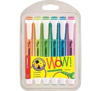 Stabilo Swing Cool Confezione da 6 Pennarelli Fluorescenti - Corpo Piatto - Punta a Scalpello - Tratto tra 1 e 4 mm - Inchiostr