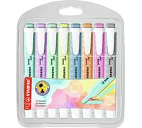 STABILO Evidenziatori swing cool pastello - 5 x confezione da 8 - Breezy Blue, tocco di turchese, un tocco di menta, arancione pallido, un pizzico di lime, lilla foschia, fucsia congelato, grigio