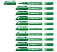 Stabilo SENSOR F - Fineliner con punta ammortizzata - Tratto Fine (0,3 mm) - Confezione da 10 - Verde