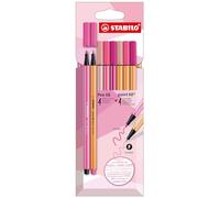 Stabilo Shades of Pink - Fineliner & Pennarello Premium - Astuccio da 8 - con 4 Fineliner point 88 & 4 Pennarelli Premium Pen 68