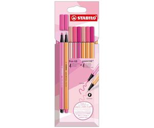 STABILO - Fineliner & Pennarello Premium - point 88 & Pen 68 | Astuccio da 8, con 4 Fineliner STABILO point 88 & 4 Pennarelli Premium STABILO Pen 68