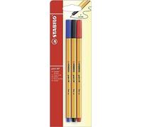 Stabilo point 88 - Fineliner - Pack da 3 - Nero/Blu/Rosso