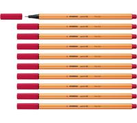 STABILO - Fineliner - point 88 | Confezione da 10, Rosso Cremisi