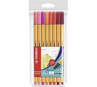 Stabilo Fineliner point 88 - Astuccio da 8 - Sfumature Di Rosso - Colori assortiti