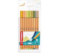 Fineliner - STABILO point 88 - Wallet of 10 - Assorted colours Pack of 10 Trendy