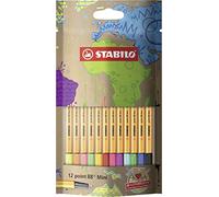 Stabilo Fineliner point 88 Mini - #mySTABILOdesign - Pack da 12 - con 12 colori assortiti