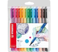 Penne con punta in fibra STABILO pointMax - 939332 Penne tratto 0,8 mm con punta in fibra colori assortiti in confezione da 12 pz.