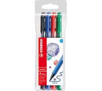 STABILO - Fineliner Premium - pointMax | 4 pezzi, colori standard, nero, blu oltremare, carminio, verde smeraldo