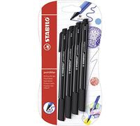 STABILO - Fineliner Premium - pointMax | Confezione da 4 pezzi, colore nero