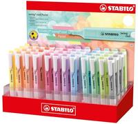 Stabilo Swing Cool Pastel Espositore da 48 pennarelli fluorescenti - Body piatto - Tip a scalpello - Linea tra 1 e 4 mm - Inchi