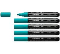Stabilo Marker acrilico FREE Acrylic - T300 Punta rotonda 2-3mm - Confezione da 5 - Verde Pino